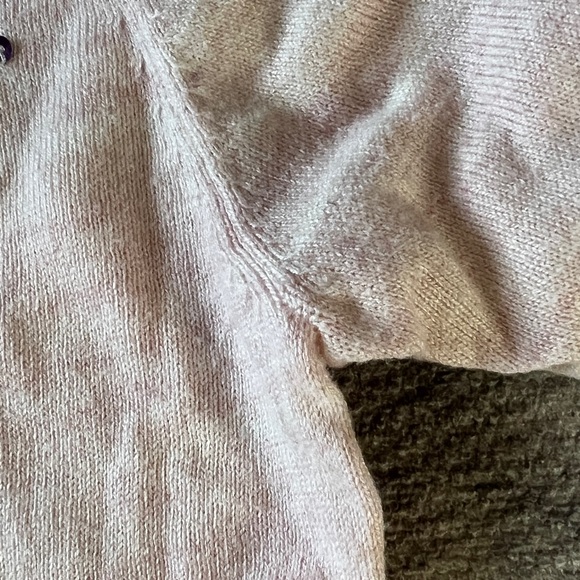 WORTHINGTON Pink Beaded Sequin Embellished Sweater Small Crew Balloon Sleeve - Picture 6 of 8